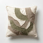 The "Wabi-Sabi" Raw Edge Appliqué Pillow - Olive & Taupe