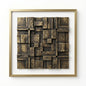 The "Brutalist Grid" 3D Relief Wall Sculpture - Antique Bronze